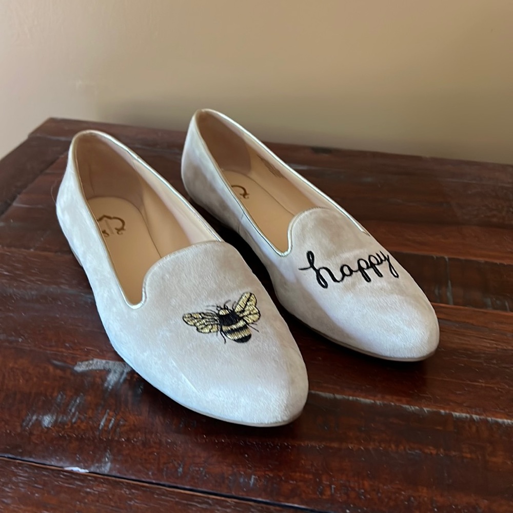 Cream Suede “Bee Happy” shoes from C Wonder